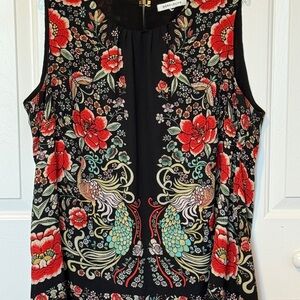 Rose & Olive Black Floral Sleeveless Blouse